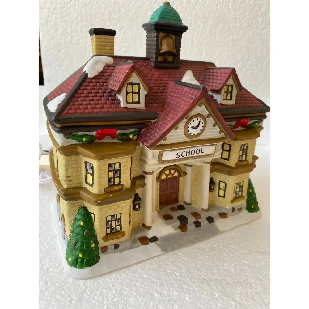 St. Nicholas Square ceramic Christmas decoration building village Illuminated